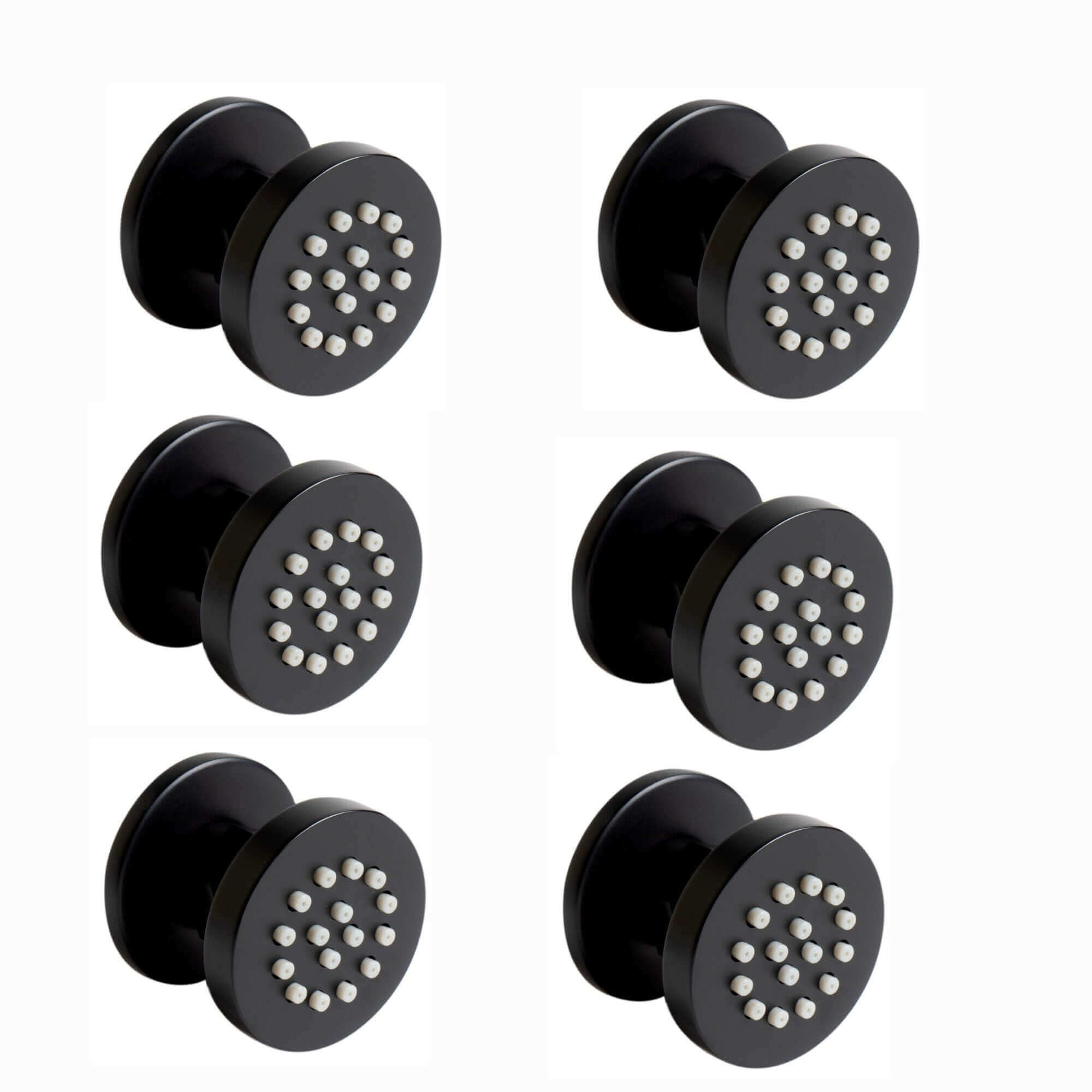 Buy 6 x round shower body jets - matt black Online UK | HOUSE OF ENKI